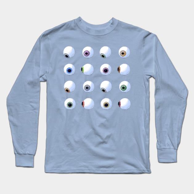 Pixel Eyes Long Sleeve T-Shirt by BaumB